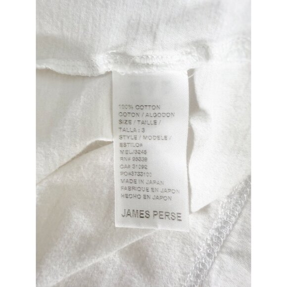James Perse Vintage Boxy Tee White Long Sleeve Cotton Womens 3/L - Picture 8 of 10